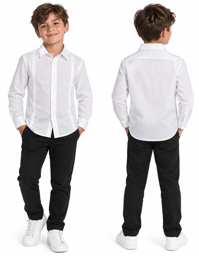 CAMISA MANGA LARGA BLANCA LISA PARA NENE. POPEYE